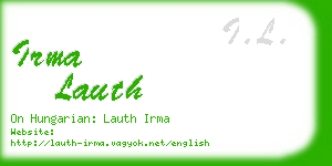 irma lauth business card